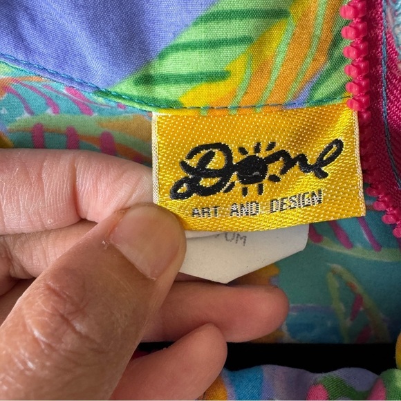 Vintage Ken Done Colorful Hooded Jacket Printed Windbreaker Size Medium - Picture 6 of 15